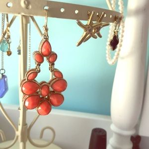 Coral dangly earrings